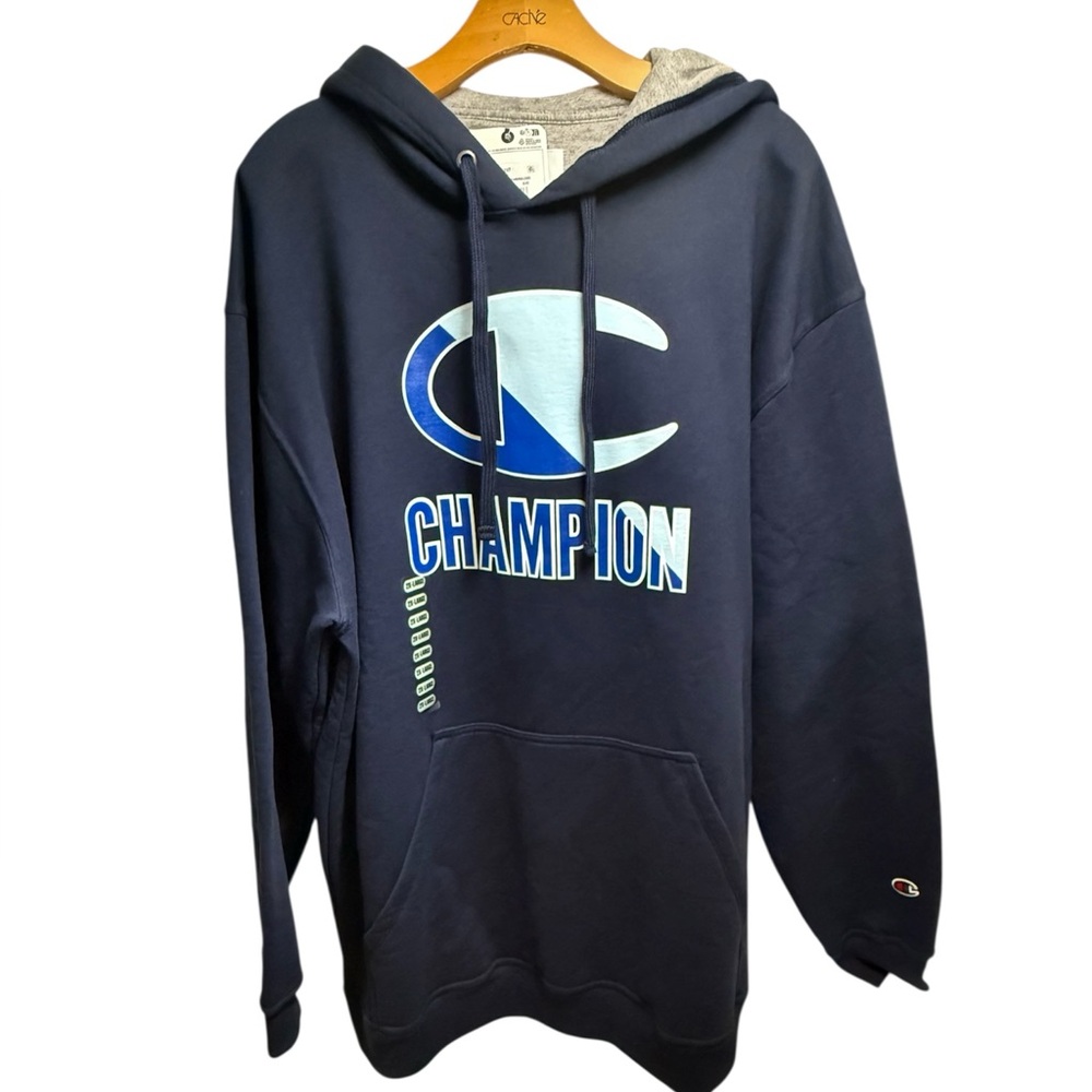 Champion Powerblend Hoodie Blue Men 2XLT (Tall Fit)